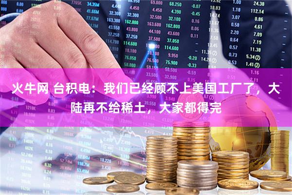 火牛网 台积电：我们已经顾不上美国工厂了，大陆再不给稀土，大家都得完
