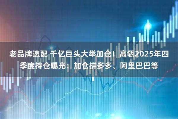 老品牌速配 千亿巨头大举加仓！高瓴2025年四季度持仓曝光：加仓拼多多、阿里巴巴等